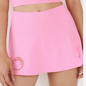 Marysia Made To Move Scallop Trim Skort In Lively Blossom Pink Size Medium